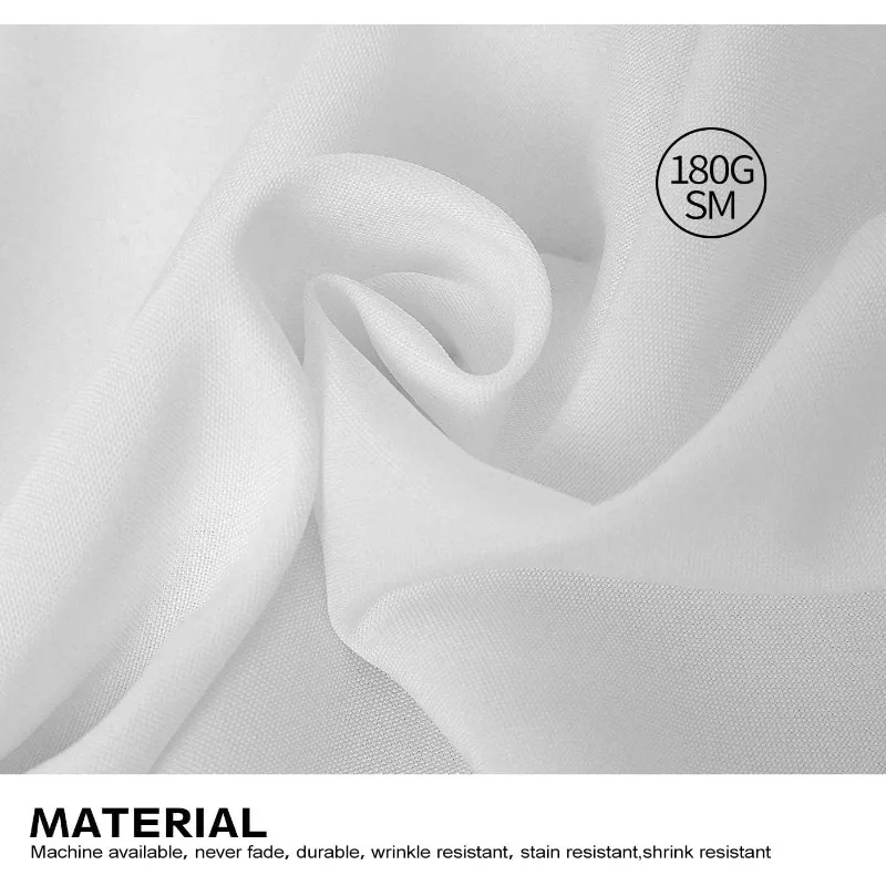 5 Pack White Rectangle Tablecloth 90 x 132-inch Rectangular Polyester Table Cloth for Weddings, Banquets, or Restaurants 4