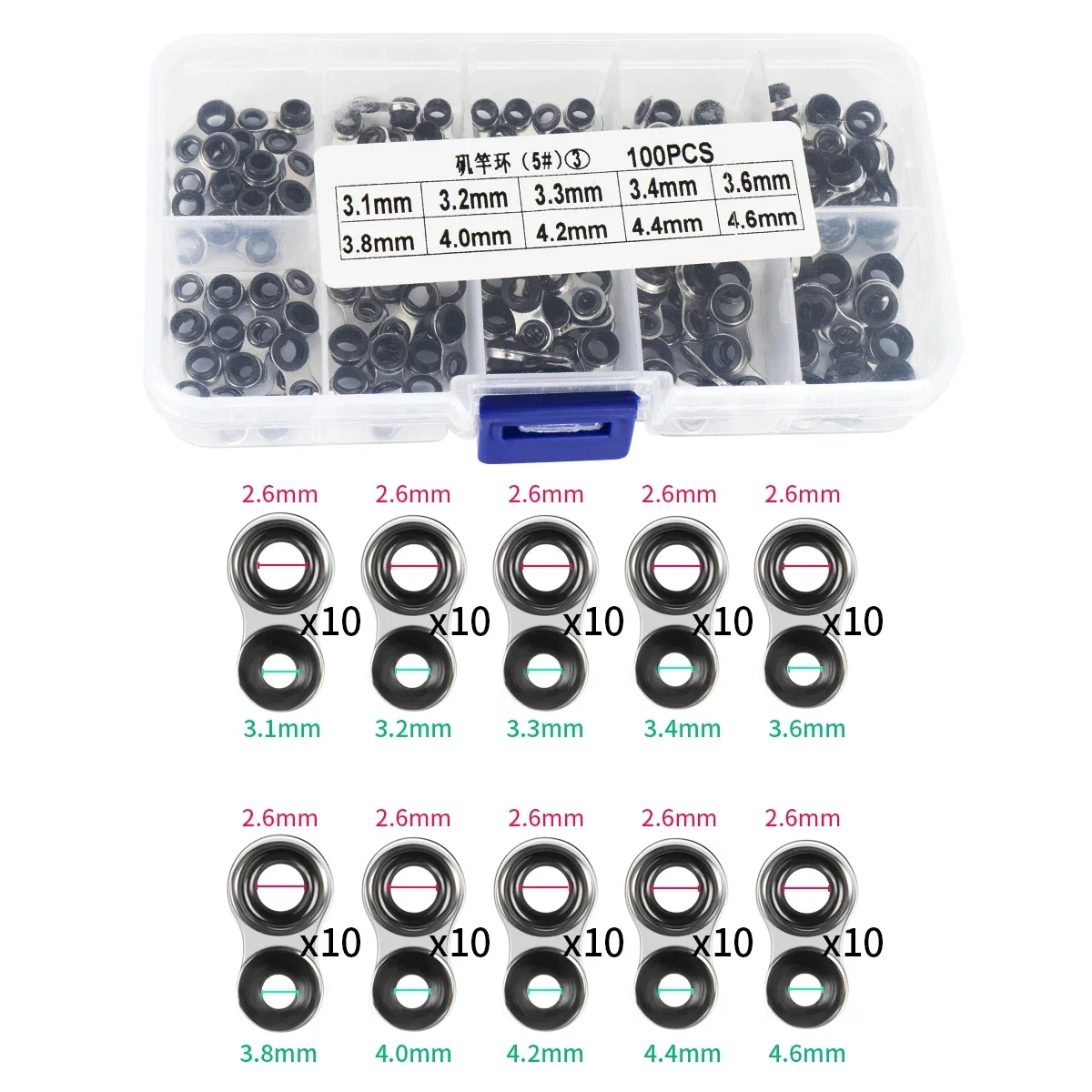 Fishing Rod Repair Kit with Mixed Size Guides and Tips