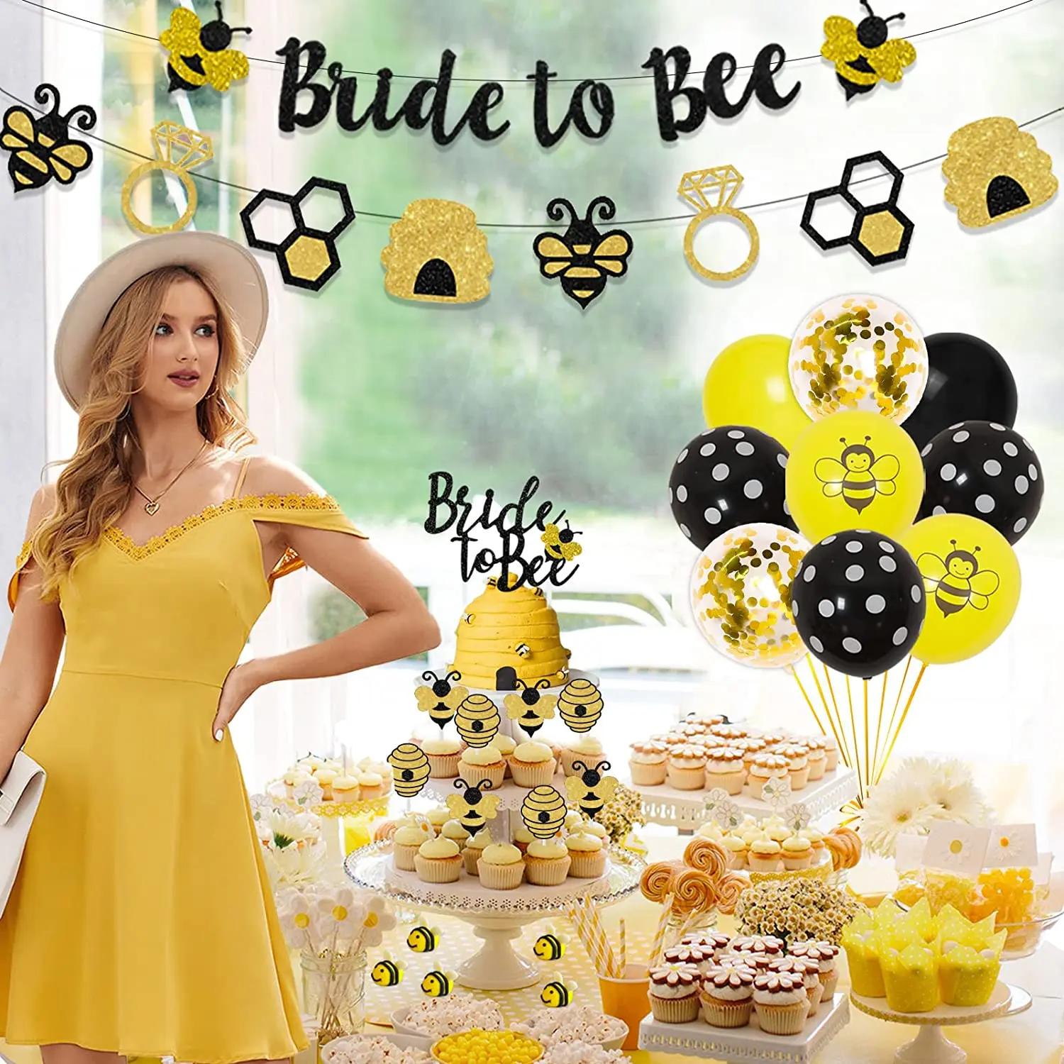 Bride to Bee Decorations for Bridal Shower, Bee Theme Bachelorette Party  Supplies Wedding, Bumble Bee Party Decorations for Bee Engagement  Bachelorette Bride to Be Party 