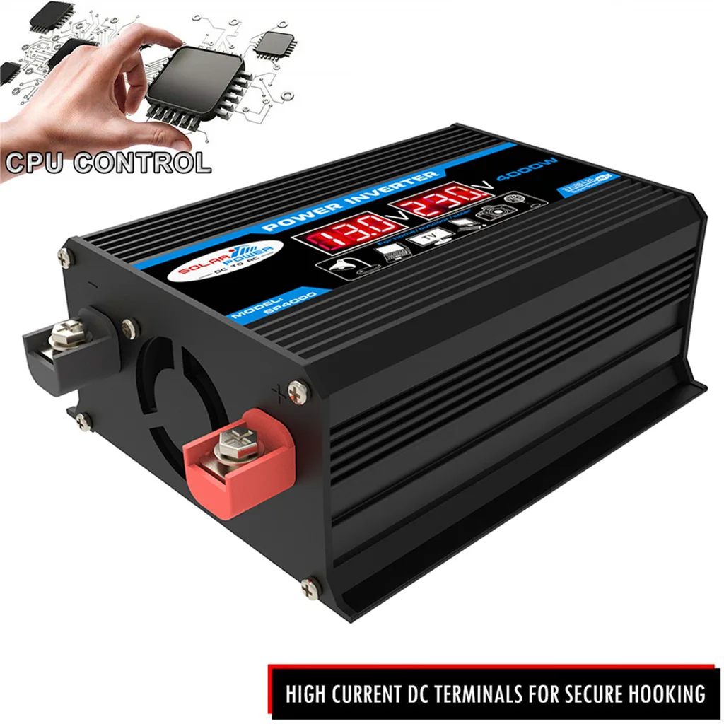 Car Power Inverter 12v to 220v 110v 4000w Volts Converter Modified Sine Wave Dual USB Charging