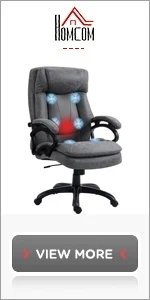 Microfiber Office Chair, High Back Computer Chair with 6 Point Massage, Heat, Adjustable Height and Retractable Footrest