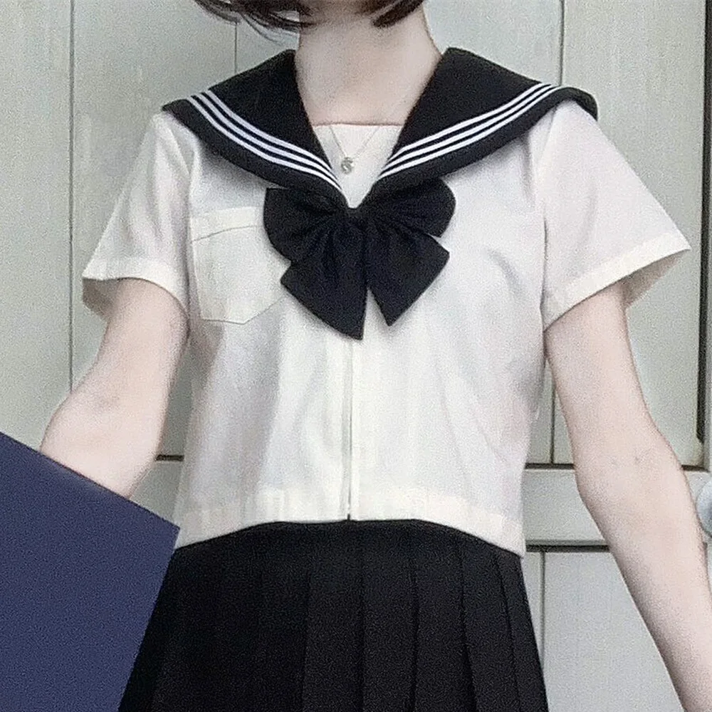Japanese School Girl Uniform Plus Size JK Navy Sailor Costume Sets for Women Girls