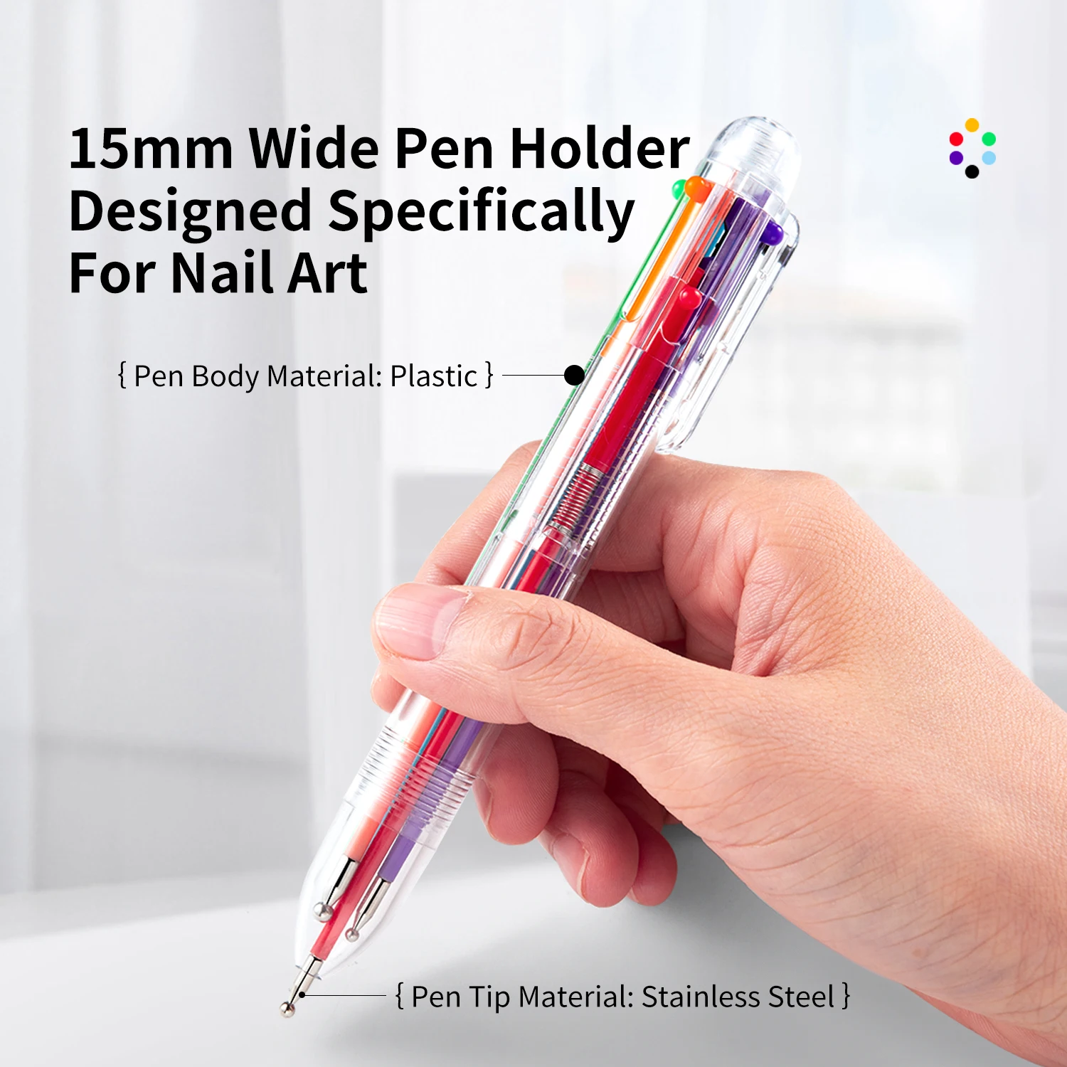 Nail Art Pen 6-in-1 Multi-tip Nail Dotting Tool for Gel Polish Painting Salon Home DIY Manicure Designs nail art pen nail art tools