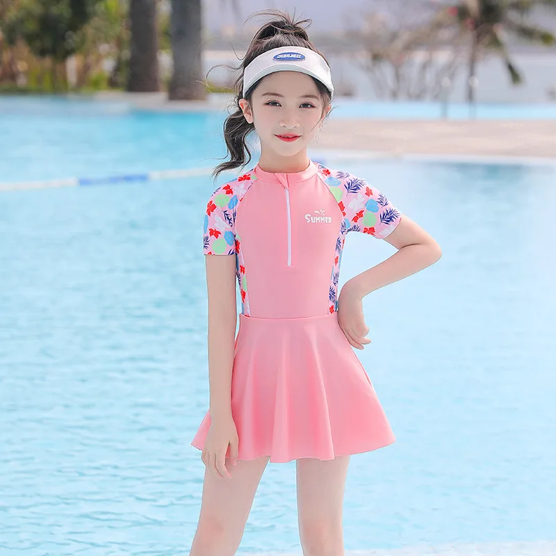 Two Piece Teen Swimwear For Girls Plus Size Swimsuit Kids Children