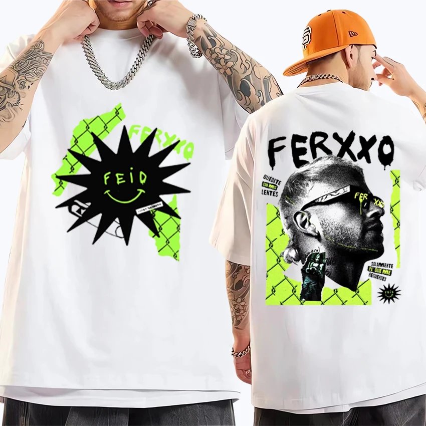 

Rapper Feid Ferxxo Tour vintage Graphics T Shirt 2024 NEW Men Women Hip Hop streetwear Oversized short sleeve Unisex T-shirts