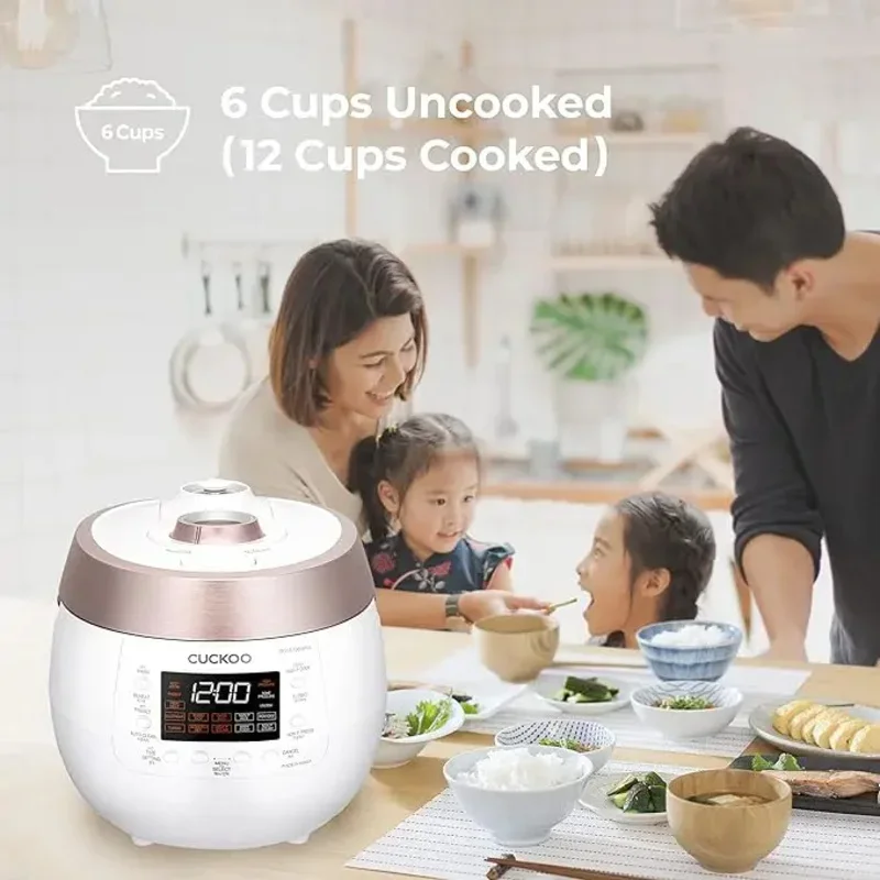 QWQWCuckoo 6 cup Twin Pressure Plate Rice Cooker & Warmer with High Heat,GABA,Mixed,Scorched,Turbo,Porridge,Baby Food,Steam