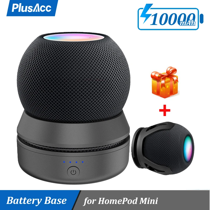  PlusAcc for HomePod Mini Battery Base - 10000mAh Portable  Charging Station, Cord Management Home Pod Mini Accessories Stand Holder  for Bedroom and Outdoor, No Muffled Sound Space Saving (Black) : Electronics