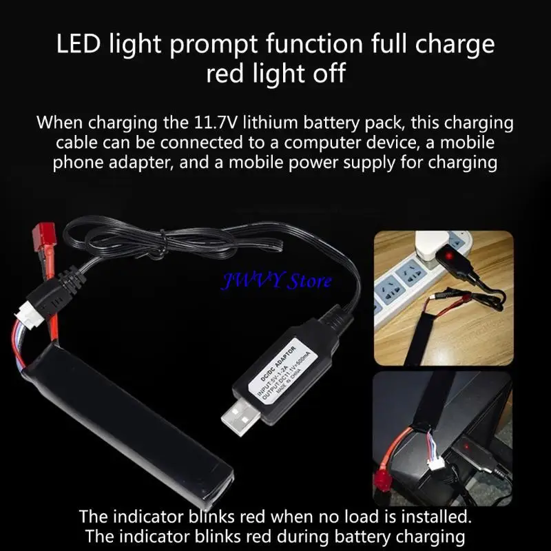 Câble de charge USB 11.1V pour batterie Lipo 3S - Chargeur multiport RC branché sur une batterie Lipo 3S.