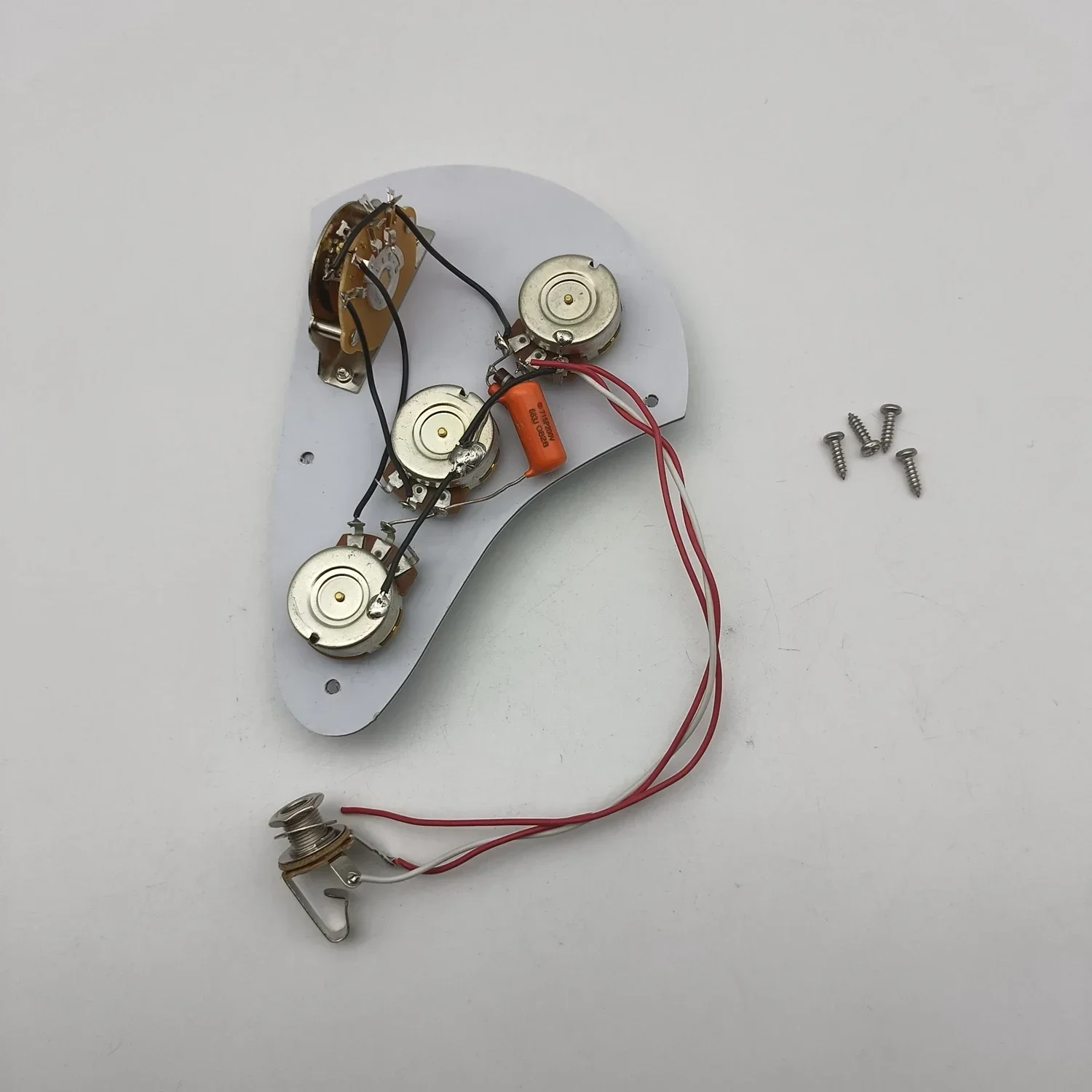 配線済みアクリルストラトキャスターピックガード、250k真ちゅう銅