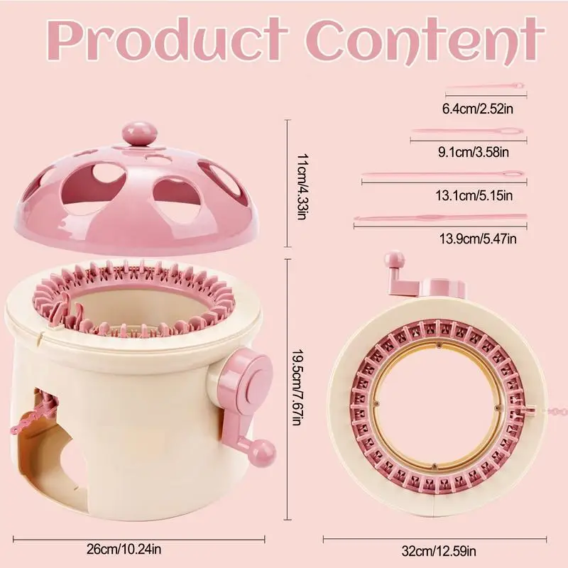 원형 뜨게 양모 기계, 양모 뜨게, DIY 핸드 크랭크 뜨게 기계, 직조 직기, 게으른 뜨게 액세서리, 32 바늘