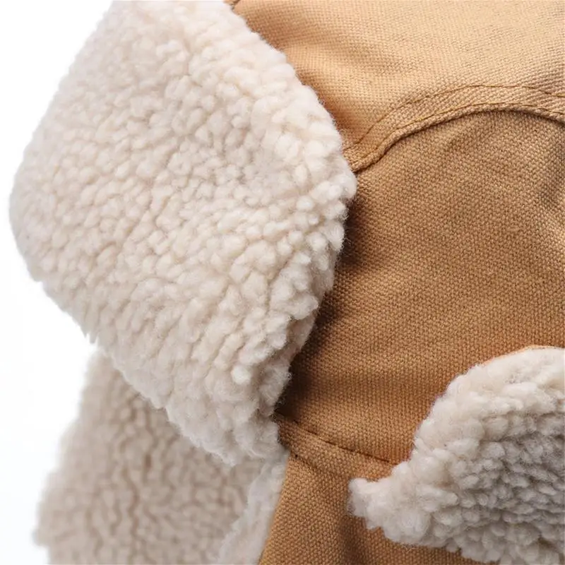 Men's Winter Trapper Aviators Trooper Earflap Warm Russian Waterproof Ski Hat Bomber Caps Russian Warm Ear Protectors Hats