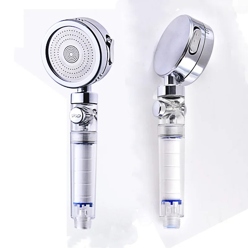 

EHEH 3-Function Filter Shower Head Bathroom with Stop Button Nozzle Electroplated Water Saving Multifunction Sprayer system