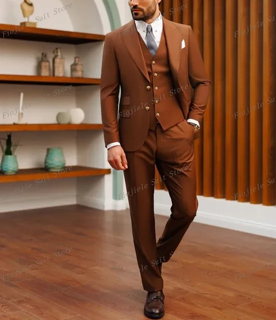 Prom Suit Men's Suits Regular Fit Piece Beige Suit Men Wedding