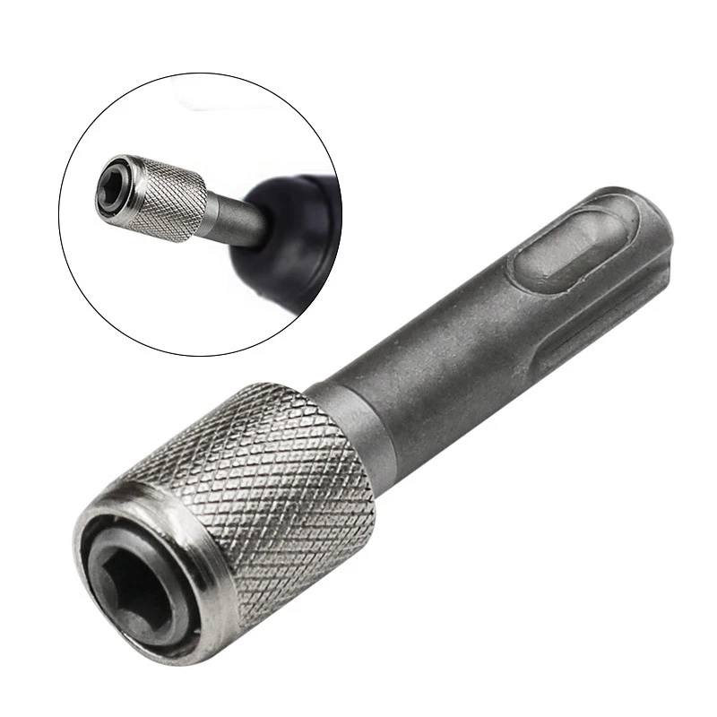 Electric Hammer Conversion Connecting Rod Sleeve SDS  Round Shank to Hexagon Converter Impact Drill Head Adapter Tool Texture 1 4 sds adapter electric hammer conversion connecting rod sleeve round shank to hex converter impact drill head tool 60mm