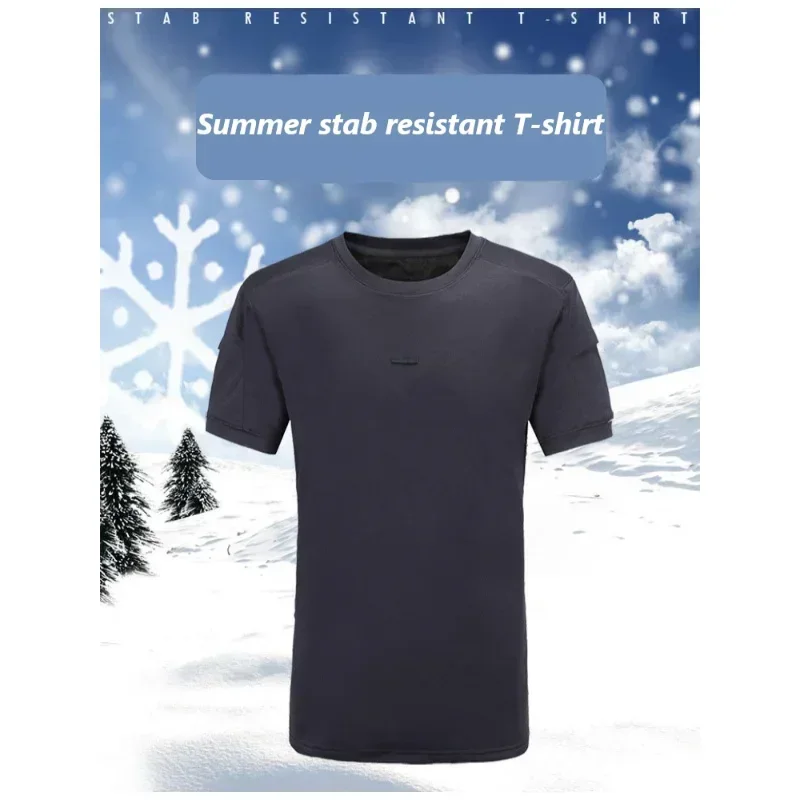 

Stab-resistant Clothes Tactical Cut-resistant Self-Defense Thin Breathable Soft Hidden Anti-stabbing Short Sleeve Safety T-Shirt