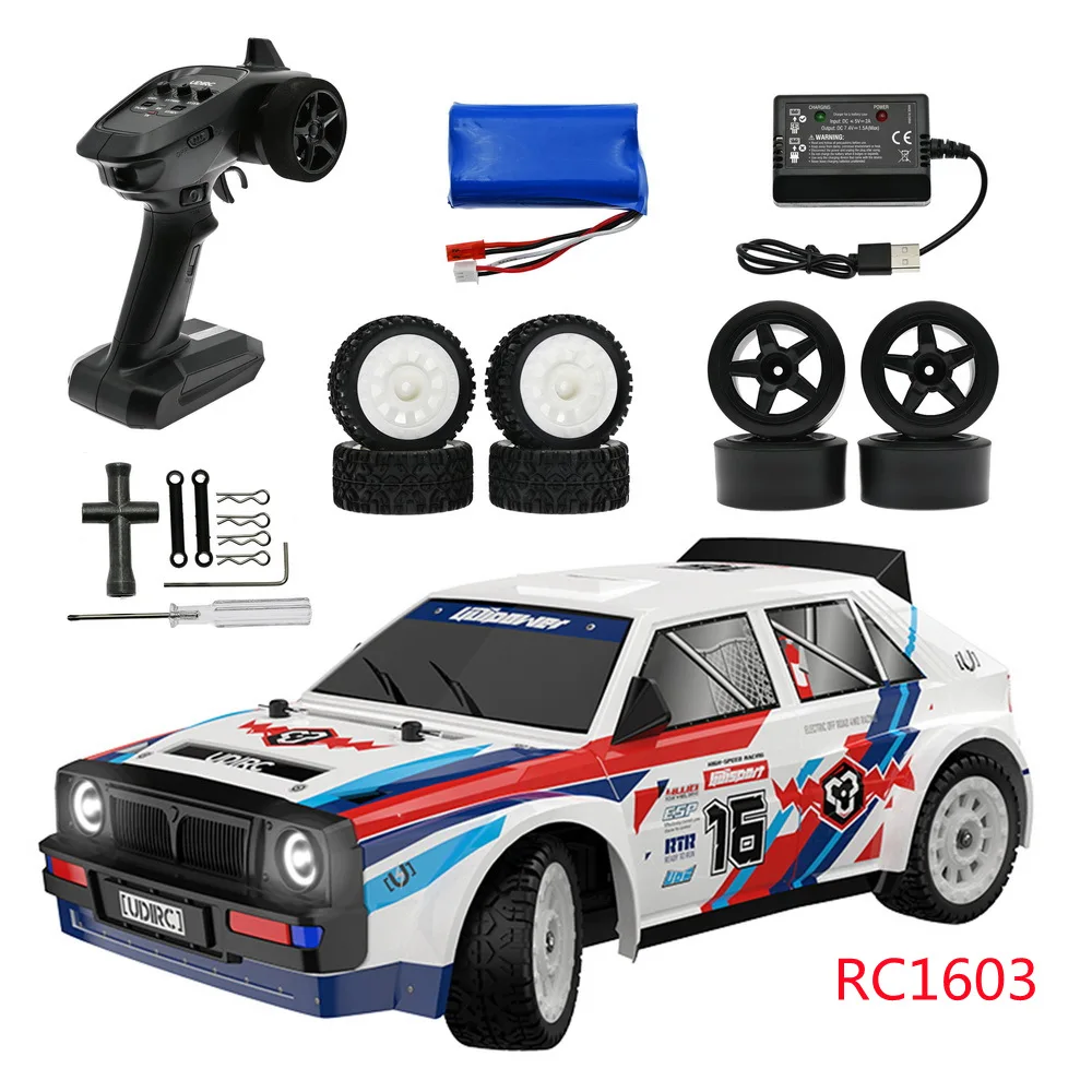 Ud1603 Lancia 2.4g High-Speed Four-Drive Car Drift Car 1:16 Angel Eye Headlights Flat Running High-Speed Remote Control Car Toys 6