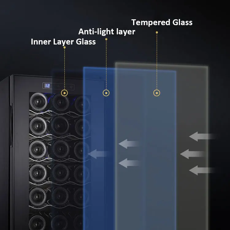 12 Bottles Wine Cooler Freestanding Wine Refrigerator With Digital Touchscreen And LED Temperature Display