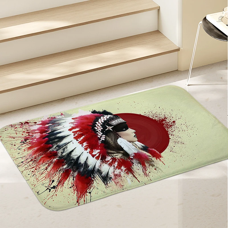 

Bathmat I-Indian,Bathroom Kitchen Mat Non Slip, Carpet for Bedroom,Entrance Door Doormat,Living Room Rug,Modern Home Decoration