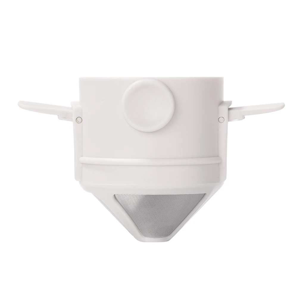 Foldable Portable Coffee Filter Drip Coffee Tea Holder Reusable Camping Coffee Filter Coffee Dripper Paperless Pour Over Holder — Color: White Filter