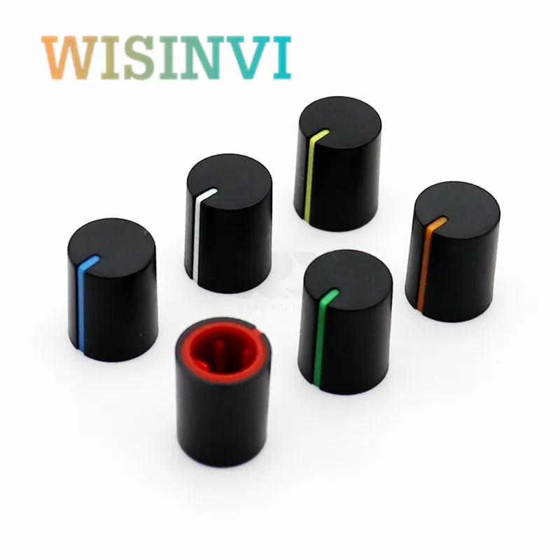 Potentiometer Knob Cap Plastic Knob Cap 10PCS Plastic Knob Cap Diameter 11mm Height 13.5mm Potentiometer Encoder Knob 180 Degree D Inner Hole 6MM