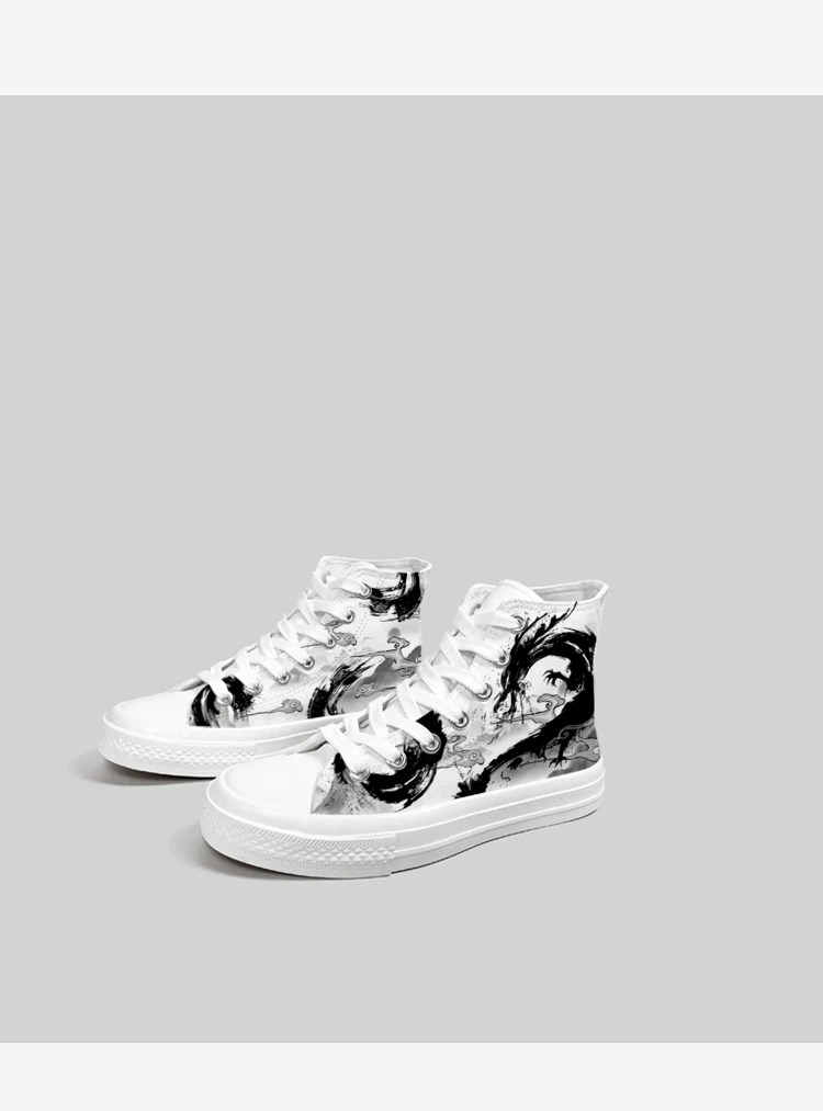 Amy und Michael Original Design die Drachen Schuhe Unisex Teenager Graffiti High Top Canvas Schuhe trend ige Frauen Casual Sneakers – Detail 5