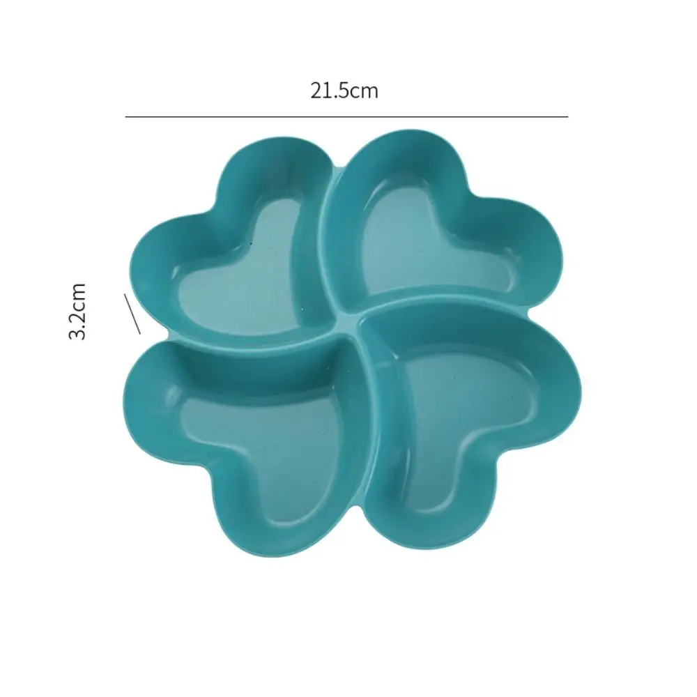 Wheat straw appetizer serving platter unbreakable 4-compartment food storage tray four leaf clover shape snacks serving wheat straw plates
