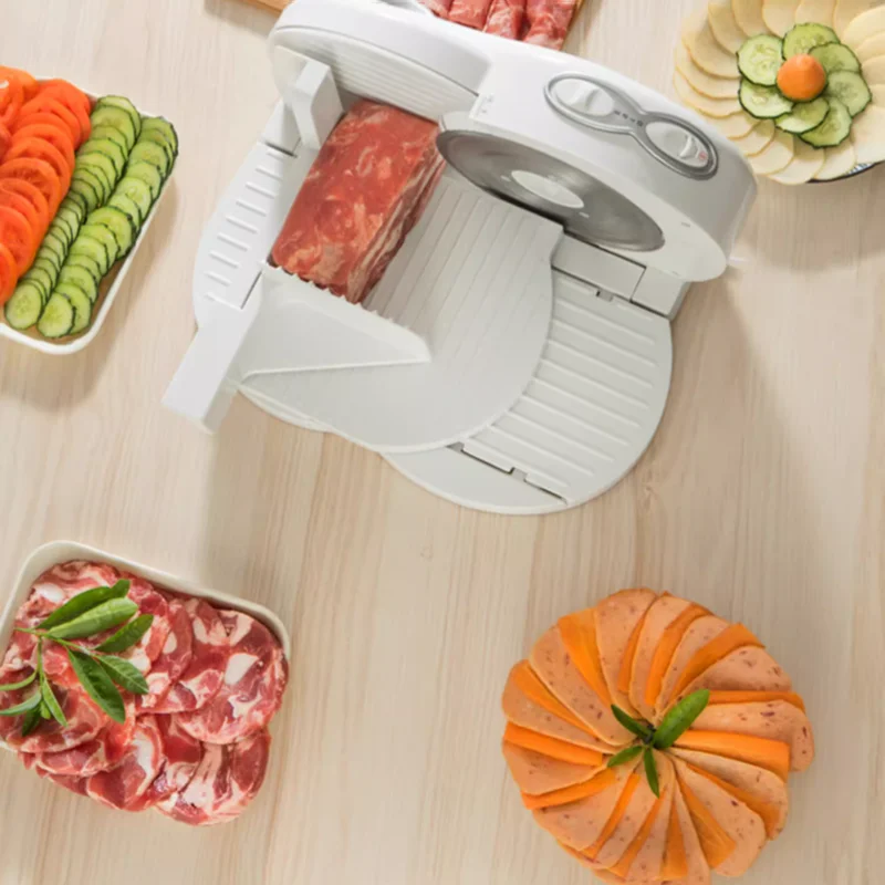 Electric Meat Slicer Cutting Beef Mutton Roll Vegetable Bread Machine Detachable Stainless Steel Knife Adjustable Thickness