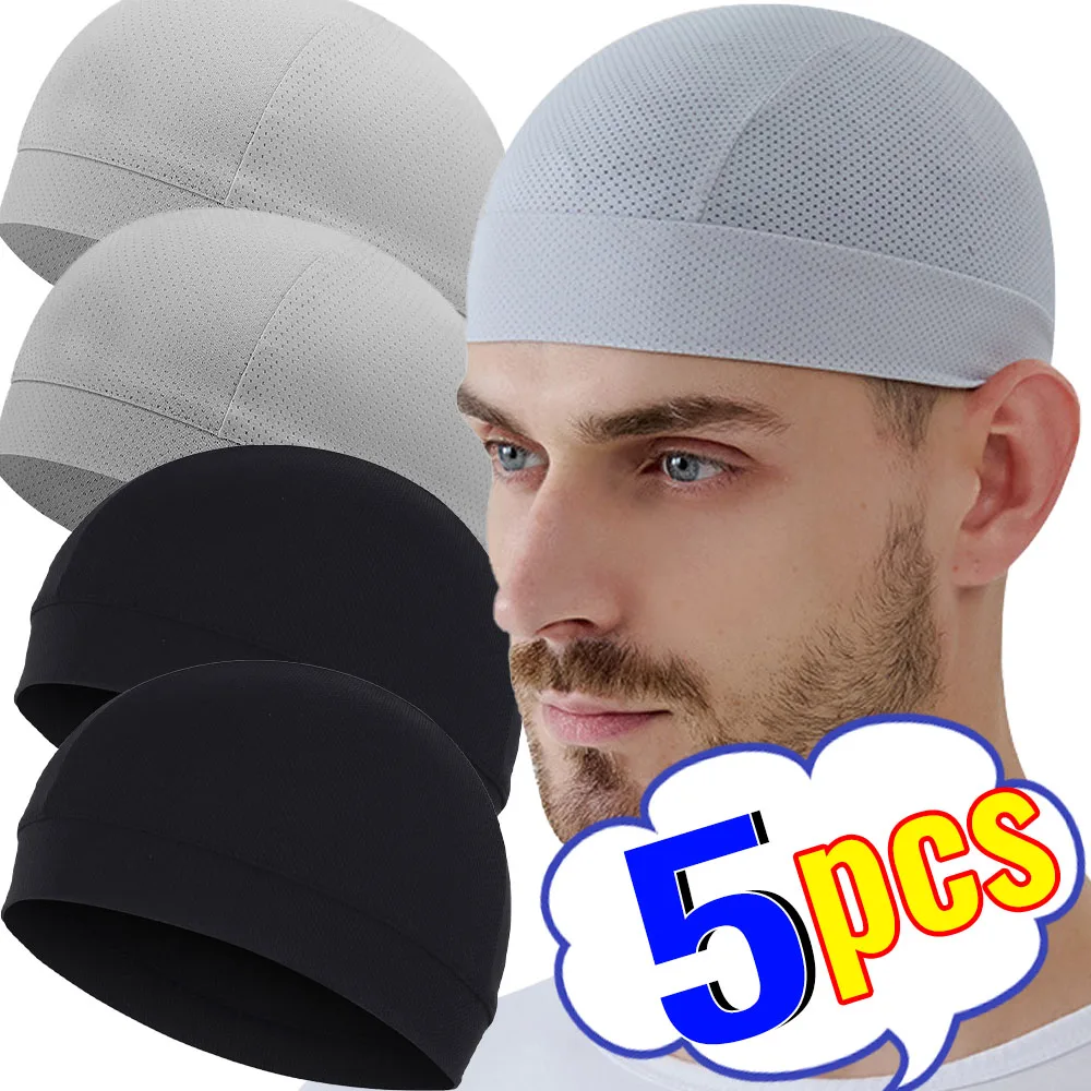Summer Cooling Skull Caps Helmet Liner Anti-UV Anti-Sweat Wicking Cycling Running Motorcycle Riding Under Hard Hat Liner 5/2/1pc