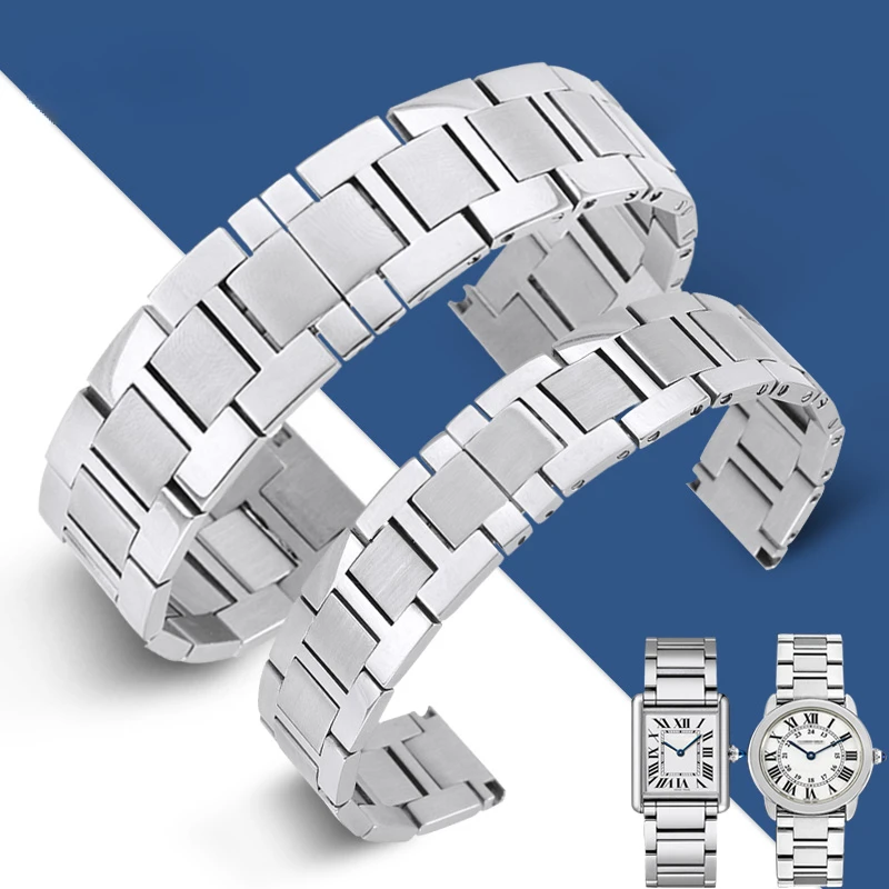 Cinturino Per Orologio In Acciaio Inossidabile 316 Per Cartier Tank Uomo Donna Tank Solo London Santos Cinturino Traspirante Resistente Al Sudore 20 M