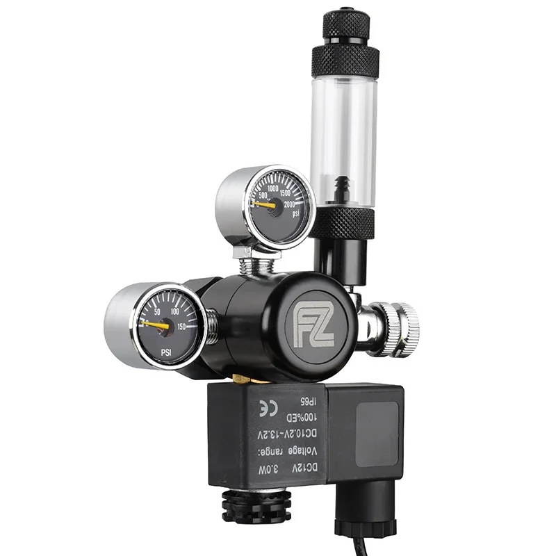 

Fzone Aquarium CO2 Regulator Pressure Gauge Fishing Tank Solenoid Check Valve Bubble Counter Accessories Carbon Dioxide Reducer