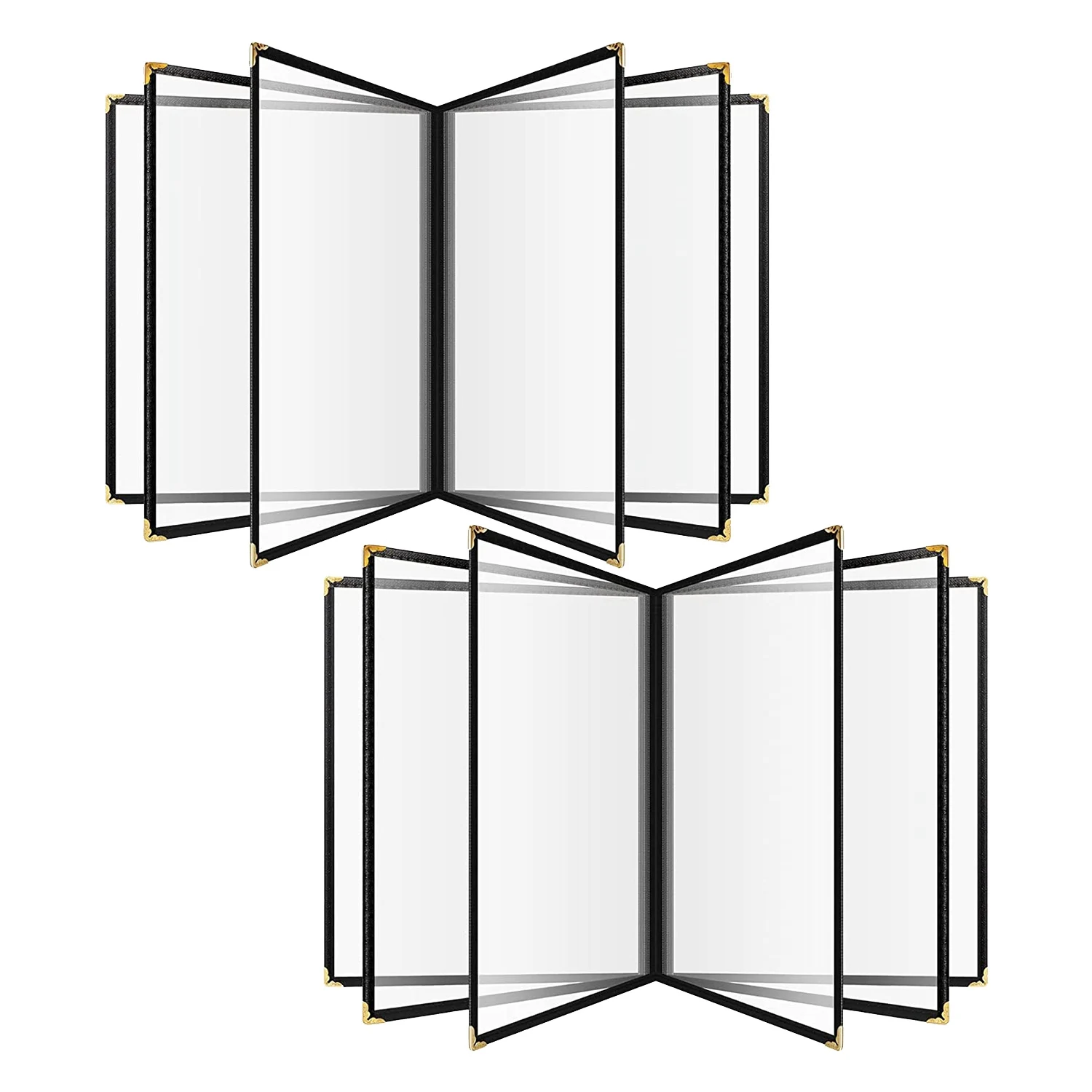 

Menu Cover 8.5 X 11In Transparent Restaurant Menu Cover Menu Shelf with Leather Decorations and Decorative Metal Corners