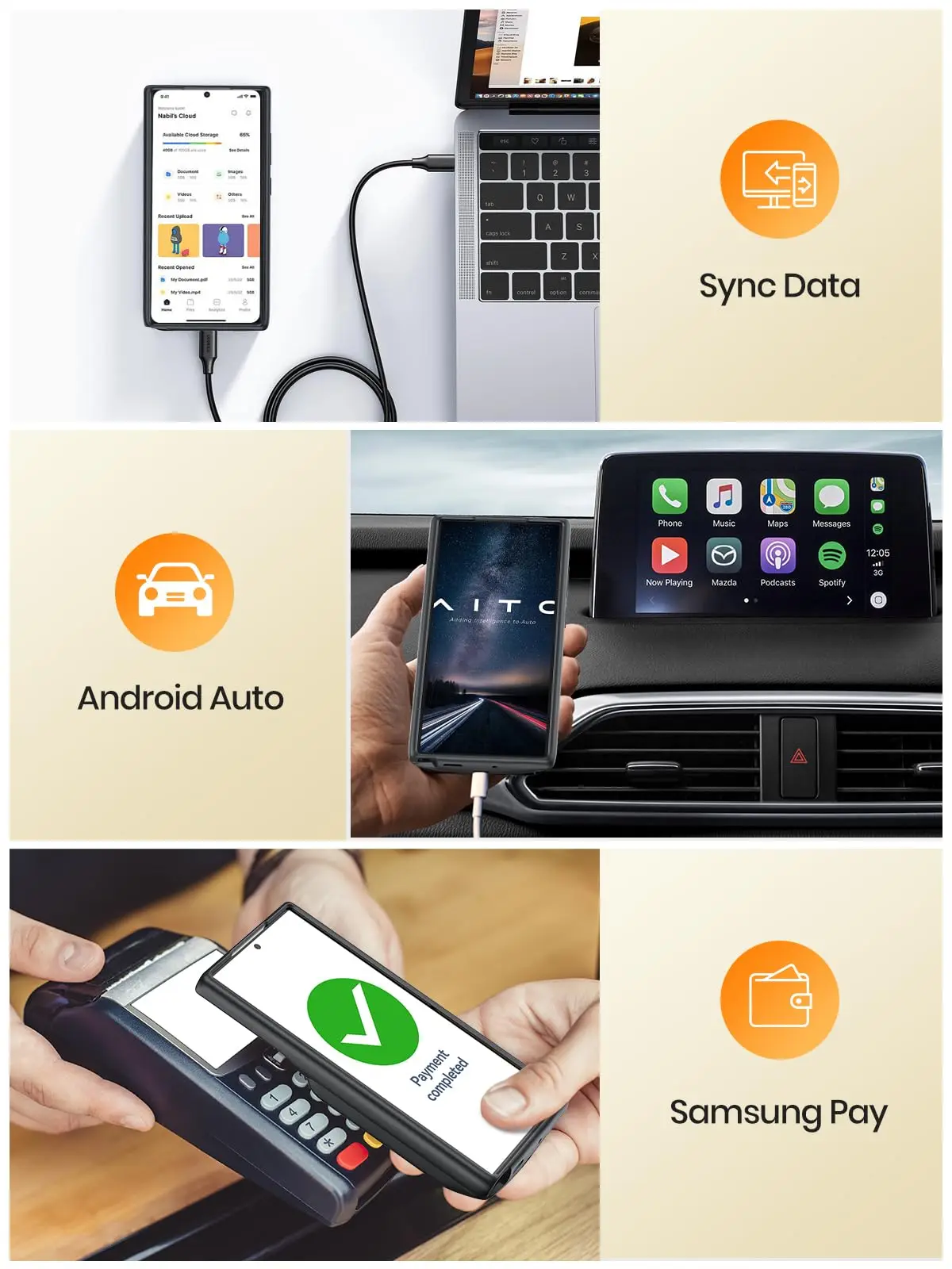 10000mAh Battery Charger Case for Samsung Galaxy S24 Ultra Wireless Charging Power Bank Smart Charger Cover Battery Pack Power Bank
