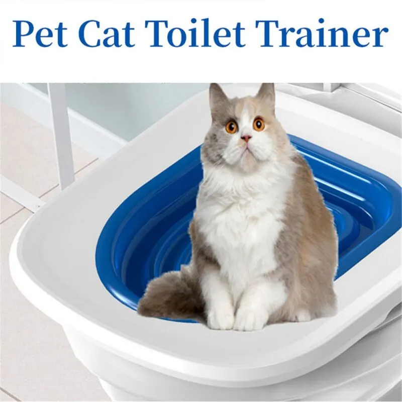 Cat Toilet Trainer Cat Toilet Training Kit Reusable Trainer Cat Litter Boxes Pet Cleaning Teach Cats to Use Toilet