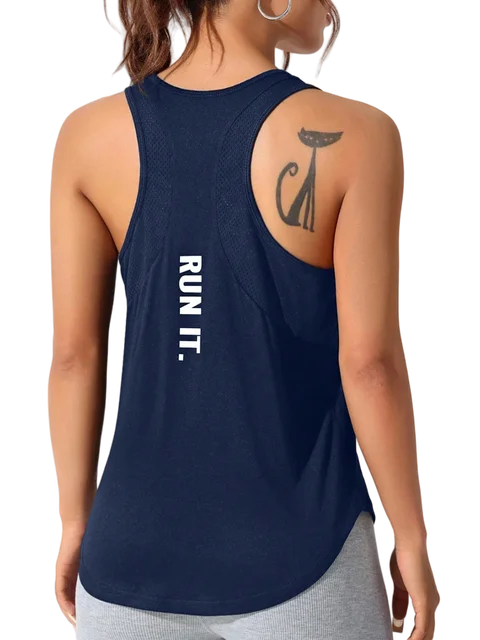 Women's running vest, special letter style, loose long top vest, a good choice for yoga running 6