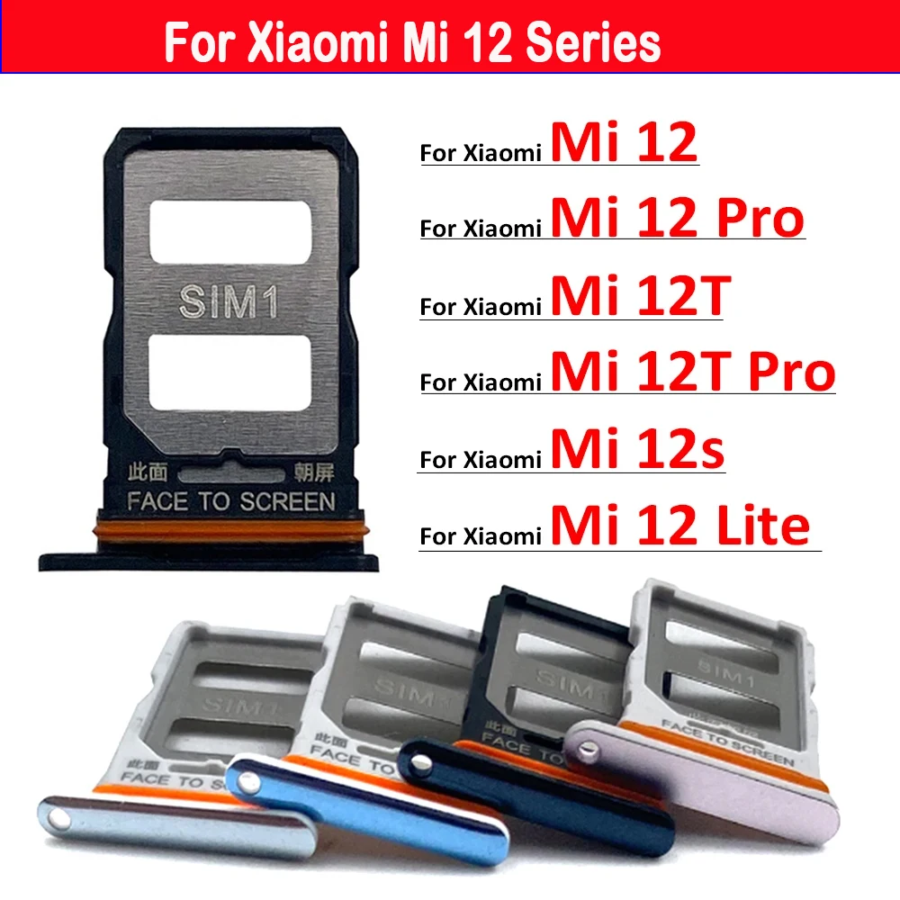SIM Card Slot SD Card Tray Holder Adapter Replacement Parts For Xiaomi Mi 12 12T Pro 12 Lite 12s