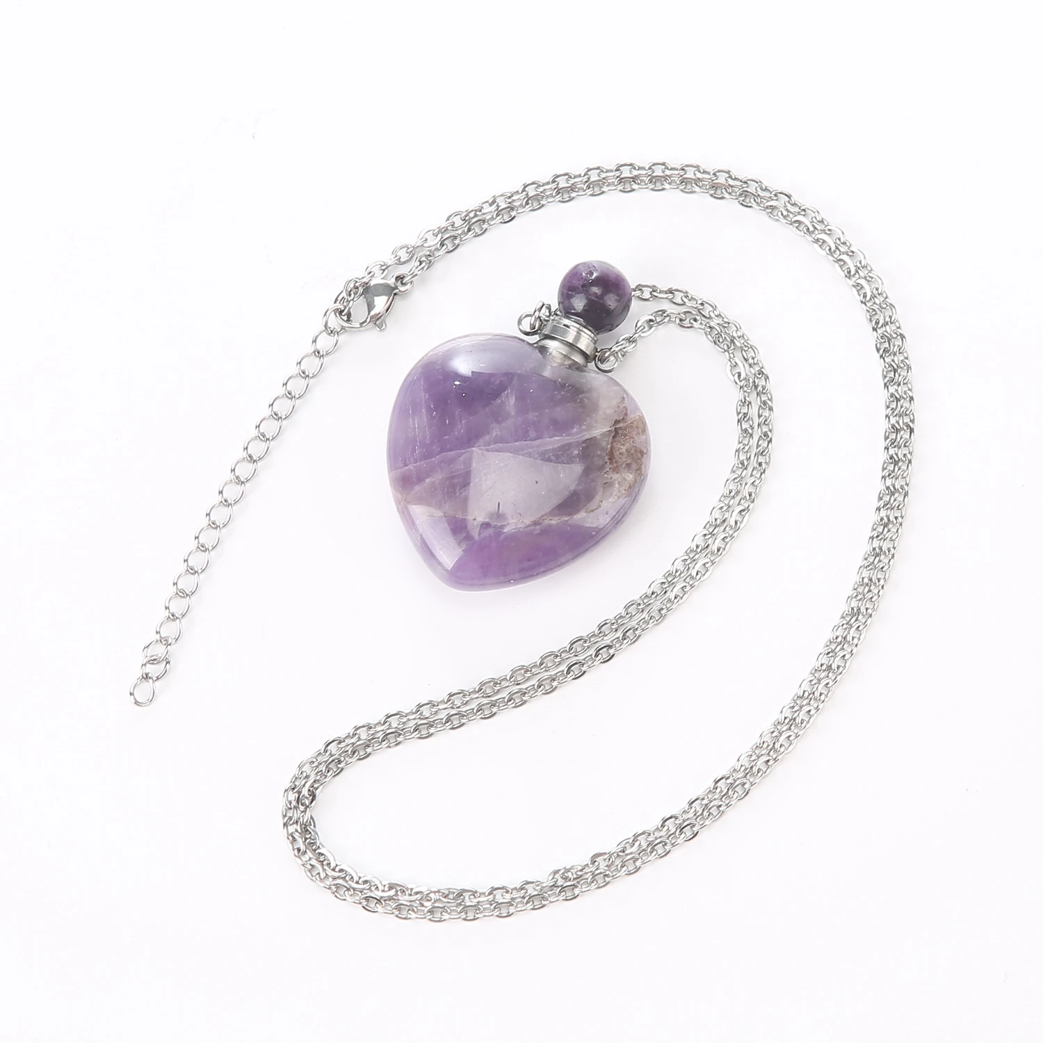 Natural Crystal Love Shaped Fragrant Water Bottle Pendant Fashion Personality Party Pendant Use Pendant Anytime Anywhere