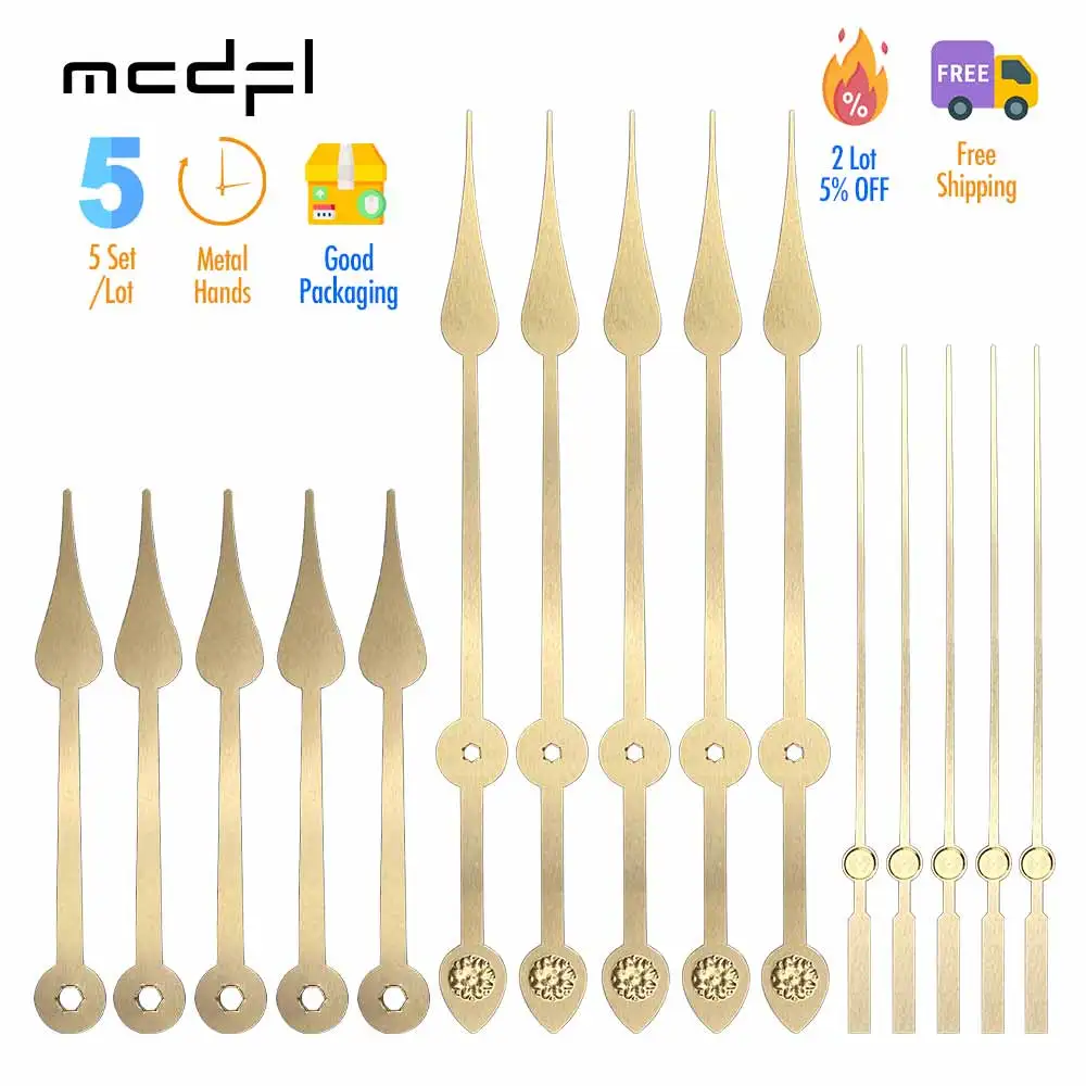 

MCDFL Gold Wall Clock Hands Set Watch Designer Kit DIY Machine Accessories Tools Mechanism and Giant Arrows Mechanical Workshop