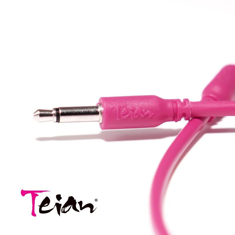 Eurorack patch cable 60/40/20cm TPE modular synthesizer black/magenta Teian