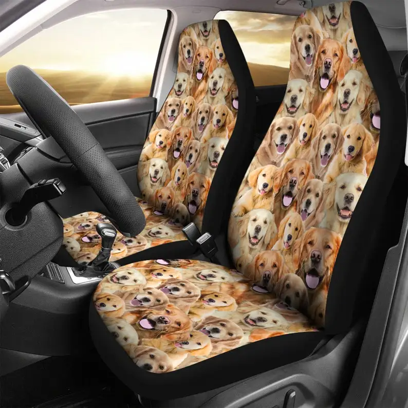 

Golden Retriever Full Face Custom Car Seat Cover, Dog Lover Gifts Cute Car Accessories