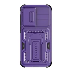 Durable Folding Rugged Phone Case with Drop - Proof Lens Protector for Moto edge 2025 (PURPLE)