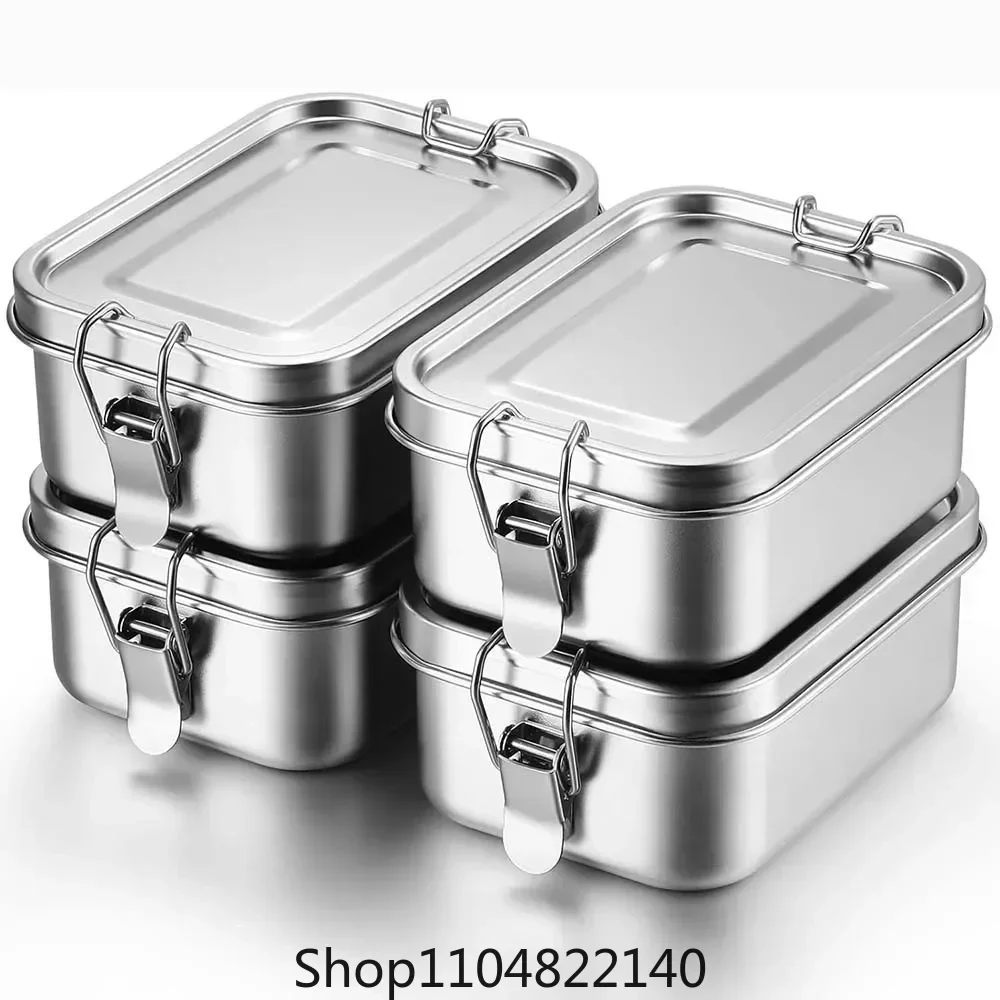 Stainless Steel Bento Box Metal Lunch Box Food Storage Containers with Lockable Clips Lunch Snack Boxes for Work,School - 3