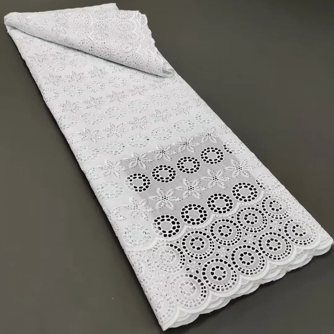 

Swiss Voile Lace In Switzerland 2023 High Quality African Dry Cotton Lace Fabric for Sewing Wedding Party Dresses