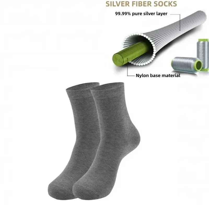 25PureSilverInfusedSocksConductiveEarthingGroundingSocksAnti