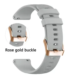 Rose Gold Buckle Bracelet Belt - 20mm Strap - Amazfit GTS 4 Mini (Grey 1)
