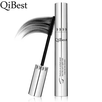 Qibest Silver Tube Mascara Waterproof Long & Curling Black Eyelashes Easy Removal No Dizziness Everlastingly Lasting