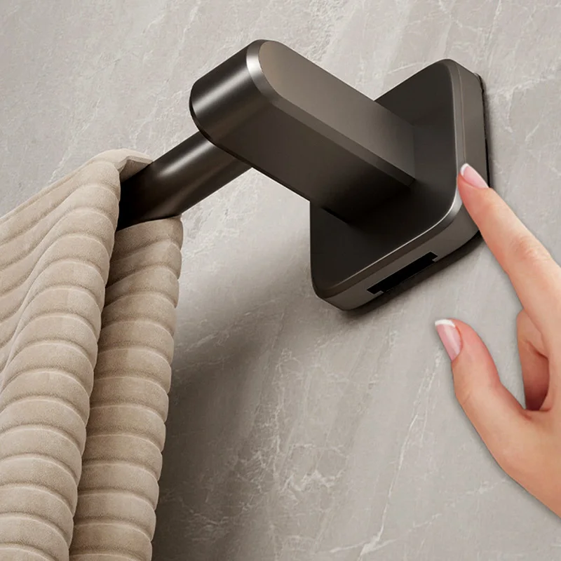 Self-Adhesive Towel Bar Holder Without Drilling Hole Tower Rack Hanger Shelf Storage Bathroom Towel Rod Bath Kitchen Rail