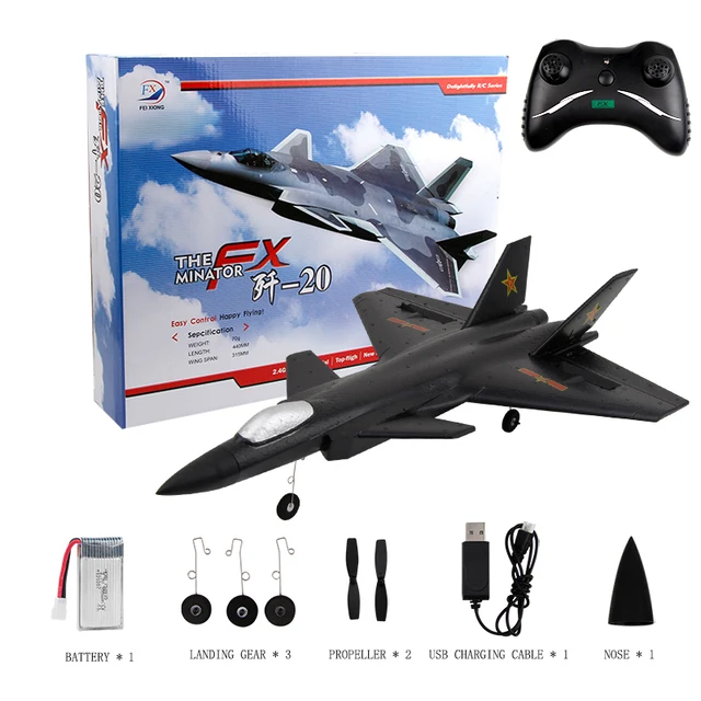 FX930 EPP Foam Remote Control 2.4G Glider Fixed Wing Model RC Aircraft J20 Veyron Fighter Rc Planes Drone for Adults ChildrenGreen