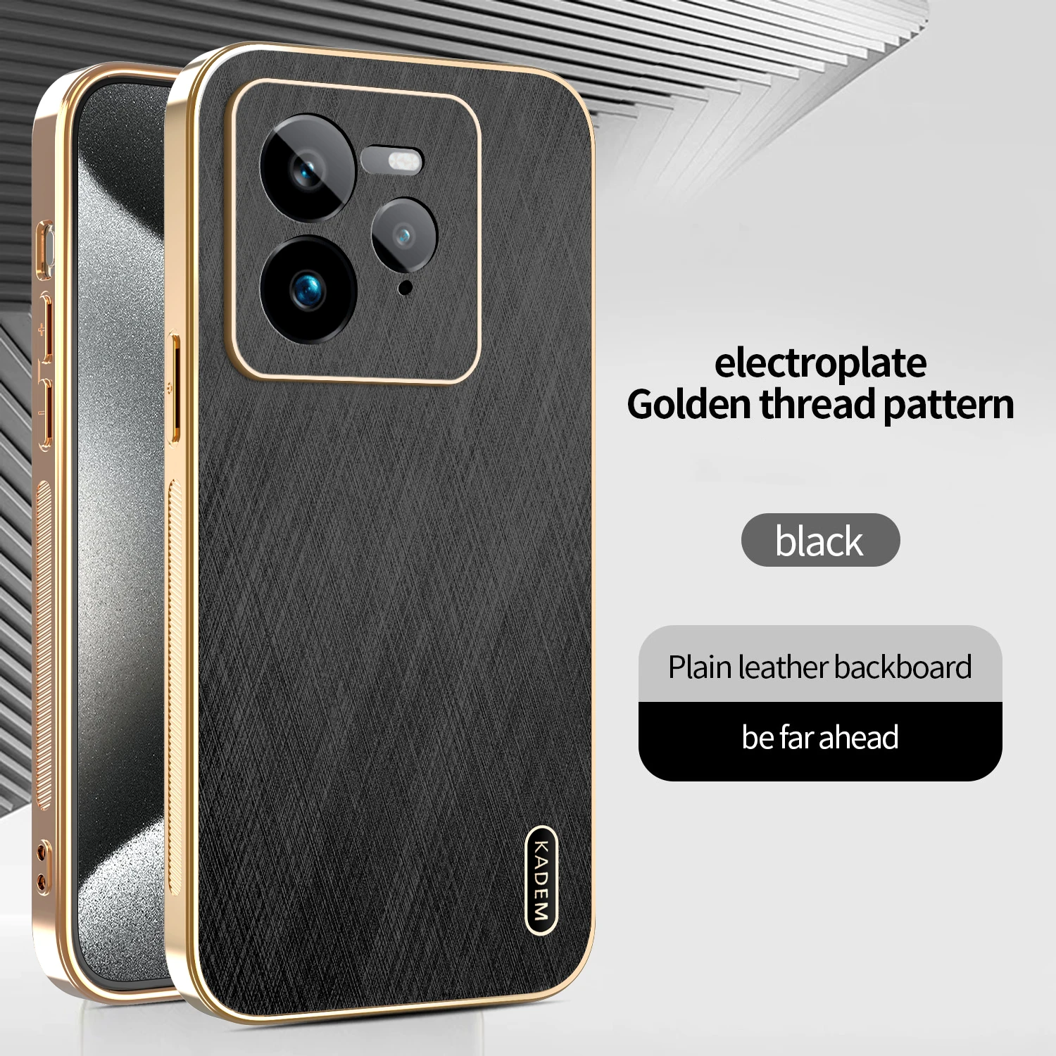 High-End Electroplated Magnetic Gold Wire Texture Shockproof Bumper Case