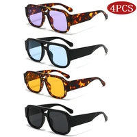 Lunettes de protection 1/4 ensembles grand cadre Double ponts lunettes de soleil carrées femmes couleur bonbon hommes lunettes Sports de plein air nuances 4