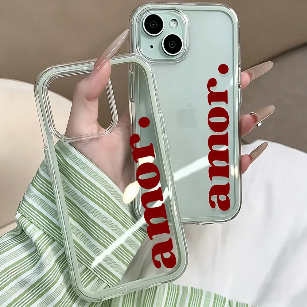 Creative Amor Clear Phone Case - Sleek and Protective Design